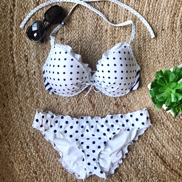 Victoria's Secret Other - NEW VS navy & white polka dot bikini 34D / Small Victoria's Secret Other - NEW VS navy & white polka dot bikini 34D / Small